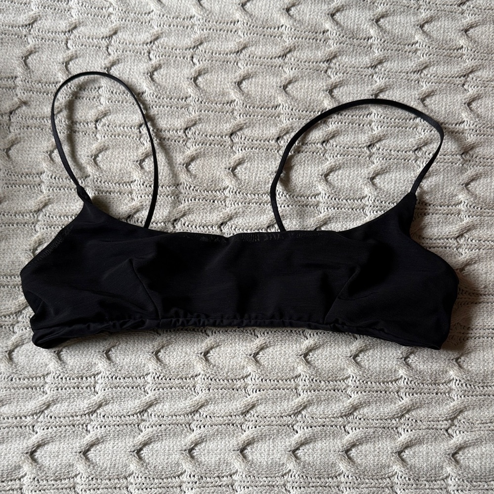 Black Mesh Bralette with Thin Adjustable Straps